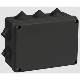 Распаячная коробка IEK км41241 150x110x70мм ip44 10 вв. черная UKO11-150-110-070-K02-44 (артикул 26721134) – фото 1