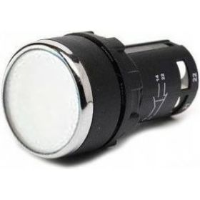 Нажимная кнопка Emas моноблочная белая 22 мм, IP 40, 1НО+1НЗ MB102DB (артикул 16901203) – фото 1