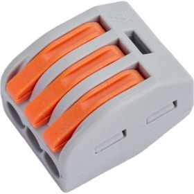 Строительно-монтажная клемма TOKOV ELECTRIC pct-213 с рычагом 3 отверстия (блист.10шт) TKE-PCT-213/BL10 (артикул 27093110) – фото 1