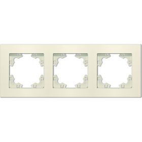 Трехместная горизонтальная рамка UNIVersal серия афина слоновая кость ivory еврослот A0045-I (артикул 27171048) – фото 1