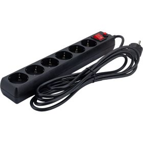 Фильтр SVEN Optima 3,0 м (6 розеток) черный, цветная коробка SV-013646 (артикул 25955165) – фото 1