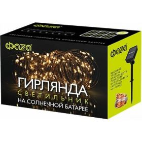 Солнечный светильник ФАZА SLR-G03-100Y нить, желт. 100 LED 5033320 (артикул 17403408) – фото 1