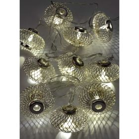 Гирлянда КОСМОС-Фонарики лофт метал. сереб диаметр 5x3см 10LED, KOC_GIR-B120 (артикул 28429310) – фото 1