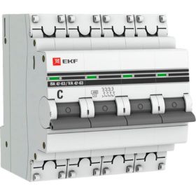 Автоматический выключатель EKF PROxima ВА 47-63, 4P, 50А, C, 4,5kA, SQ mcb4763-4-50C-pro (артикул 16040643) – фото 1