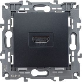 Розетка HDMI ЭРА 14-3114-05 IP20, Elegance, антрацит Б0034336 (артикул 15904020) – фото 1