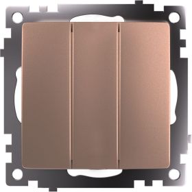 Выключатель 2-клавишный STEKKER механизм, gls10-7108-02, 250v, 10а, серия катрин, шампань, 49174 (артикул 28528742) – фото 1