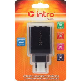 Сетевая зарядка Intro USB, Quick Charge, 3 USB Б0035556 (артикул 16122649) – фото 1