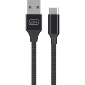 Дата-кабель USB - USB-C Deppa 2А, 1м, нейлон, черный, Axxa 7264 (артикул 29797832) – фото 1