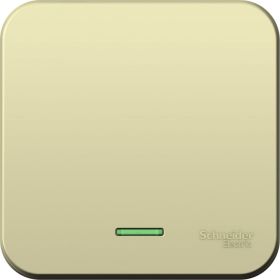 1-клавишный выключатель Schneider Electric Blanca наружный, бежевый cх.1 с подсветкой SE BLNVA101117 (артикул 20631904) – фото 1