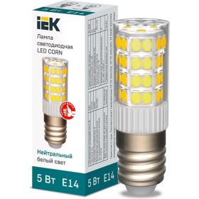 Светодиодная лампа IEK corn капсула 5вт 230в 4000к керамика e14 LLE-CORN-5-230-40-E14 (артикул 27057116) – фото 1