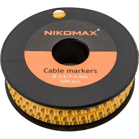 Кабельный маркер NIKOMAX, цифра ""6"", желтый, 500шт. NMC-CMR-6-YL-500 (артикул 16393229) – фото 1