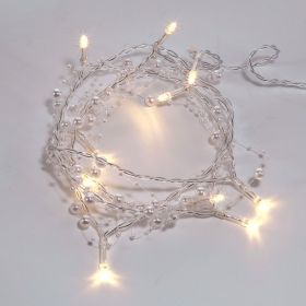 Светодиодная гирлянда NEON-NIGHT Жемчужинки 1.5м 10 LED, 2хАА 303-097 (артикул 16377598) – фото 1