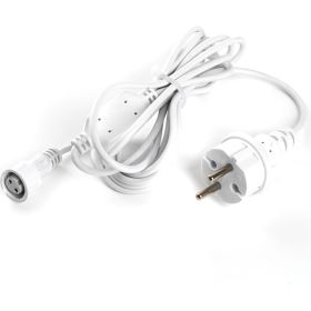 Сетевой шнур для гирлянд FERON 3м, 2x0,5мм2, IP44 белый, DM403 48189 (артикул 23034825) – фото 1