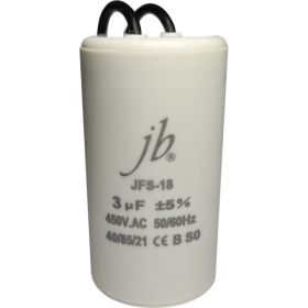 Пусковой конденсатор JB Capacitors 3 мкф, 450 В, 35x65, jfs-18 (гибкие выводы), JFS18A6305J000000B-77 (артикул 29343068) – фото 1