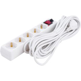 Сетевой фильтр General Lighting Systems GPS-5-16-3x1-1000-W 5 мест 16А 3x1 мм2 10м белый 471008 (артикул 21533848) – фото 1