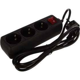 Сетевой удлинитель PERFEO с кнопкой POWERMATE 1,8м 3 розетки черный 30 012 507 (артикул 16088753) – фото 1