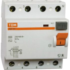 Устройство защитного отключения ВД1-63 4Р 40А 300мА TDM SQ0203-0037 (артикул 15596323) – фото 1