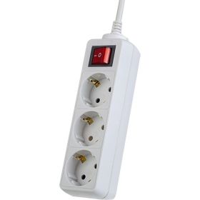 Сетевой удлинитель PERFEO с кнопкой POWERMATE 5,0м 3 розетки белый 30 012 512 (артикул 16088773) – фото 1