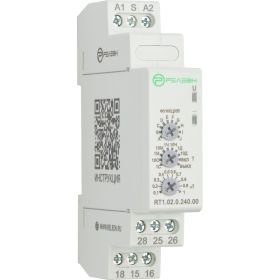 Многофункциональное реле времени РЕЛЕОН 2 перекидных контакта 8А; 12-240 AC/DC; RT102024000 (артикул 25077639) – фото 1