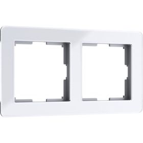 Рамка на 2 поста WERKEL W0022701 Acrylic белый a059314 (артикул 23197839) – фото 1