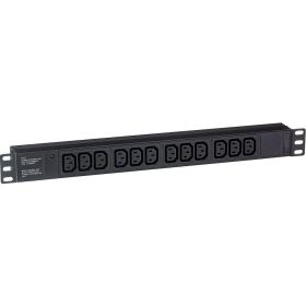 Блок розеток ExeGate ServerPro PDU-19H007 Al-12C13-C20, 19, 1U, алюминий, 12 IEC 320 C13, С20 280865 (артикул 17619648) – фото 1