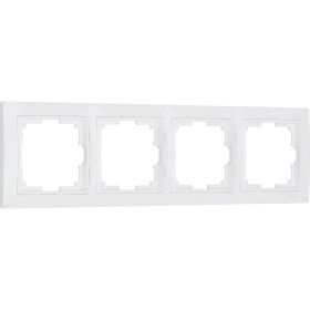 Рамка на 4 поста WERKEL W0042001 Snabb basic белый a051301 (артикул 22952385) – фото 1