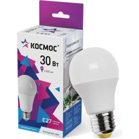 Светодиодн??я лампа КОСМОС LED 30Вт 220В Е27 D70x136 6500К холодный A70, LkecLED30wA70E2765 (артикул 28429664) – фото 1
