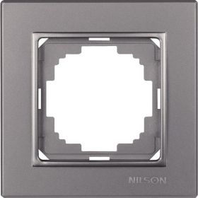 Рамка NILSON одноместная антрацит Alegra metallic 25160091 (артикул 16352013) – фото 1