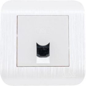 Компьютерная розетка LUXAR Deco с/у RJ-45 белая с рифленой рамкой 4606400620372 (артикул 16139557) – фото 1