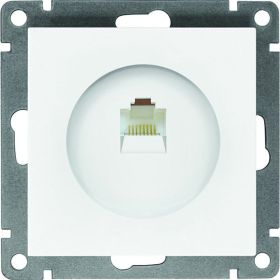 Компьютерная одноместная розетка UNIVersal серия афина, с/у, 1а, rj45, белая еврослот A0051 (артикул 27170526) – фото 1