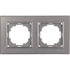 Рамка NILSON двухместная антрацит Alegra metallic 25160092 (артикул 16352012) – фото 1