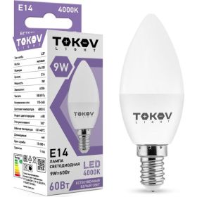 Светодиодная лампа TOKOV ELECTRIC 9вт с37 4000к е14 176-264в (tkl) TKL-C37-E14-9-4K (артикул 27093080) – фото 1