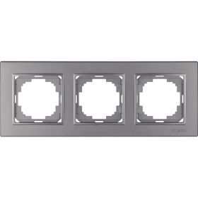 Рамка NILSON трехместная антрацит Alegra metallic 25160093 (артикул 16352011) – фото 1