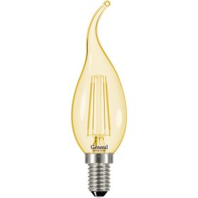 Светодиодная лампа General Lighting Systems FIL Свеча на ветру CWS-7W-E14 золотое стекло 649930 (артикул 16165350) – фото 1