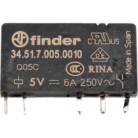 Ультратонкое реле Finder 1 CO конт. 6а, 5в чувст. пост. тока 345170050010 (артикул 18870960) – фото 1