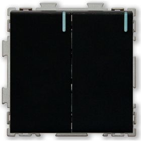 Двухклавишный выключатель CGSS черный Практика PL-W102-BCM (артикул 20033086) – фото 1