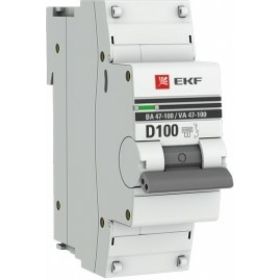 Автоматический выключатель EKF 1P, 100А, 10kA, ВА 47-100, PROxima SQ mcb47100-1-100D-pro (артикул 16126458) – фото 1