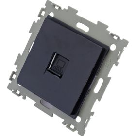 Компьютерная розетка CGSS RJ45 кат. 5e одинарная, черная Эстетика GL-W201C-BCG (артикул 20033284) – фото 1