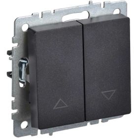 Выключатель IEK Brite жалюзи 10а вс10-1-5-брч черный BR-V15-0-10-K02 (артикул 24594543) – фото 1