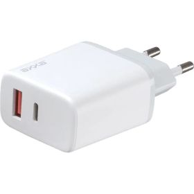 Сетевое зарядное устройство Deppa USB A + USB-C, PD, QC 3.0, 20W, белый, Axxa 2404 (артикул 29797880) – фото 1