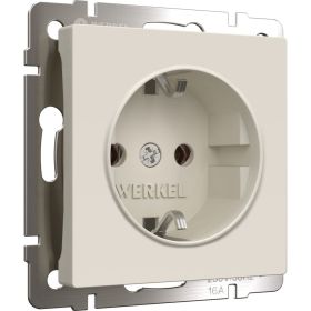 Розетка WERKEL W1171062 с заземлением айвори матовый a059274 (артикул 23243391) – фото 1