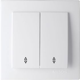 2-клавишный выключатель Nilson СУ проходной, TOURAN-ALEGRA-THOR, белый 24111009 (артикул 25023843) – фото 1