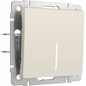 Одноклавишный выключатель WERKEL W1110162 с подсветкой айвори матовый a059279 (артикул 23348355) – фото 1