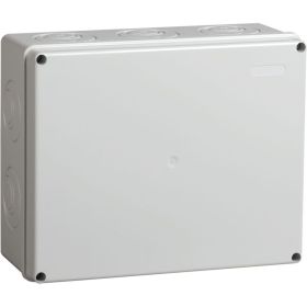 Распаячная коробка IEK км41271 о/п 240x195x90мм ip44 серая UKO10-240-195-090-K41-44 (артикул 28938164) – фото 1