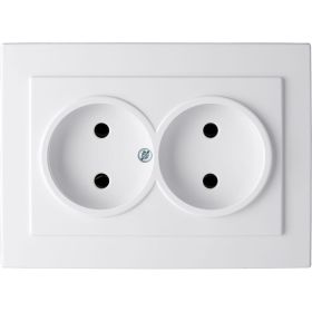 Розетка NILSON 2СП белая Touran naturel 24111024 (артикул 16352170) – фото 1