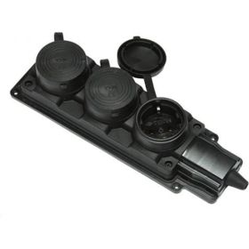 Розетка MasterProf колодка на 3 гнезда с заземляющим контактом, каучук, 16a, ip44, 250v ЭТ.130010 (артикул 27909974) – фото 1