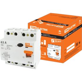 Устройство защитного отключения TDM ВД1-63 4Р 63А 30мА тип А SQ0203-0090 (артикул 15740062) – фото 1