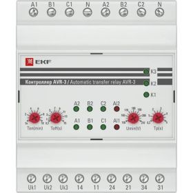 Контроллер АВР EKF PROxima AVR-3 на 2 ввода, с секционированием, SQ rel-avr-3 (артикул 16041790) – фото 1