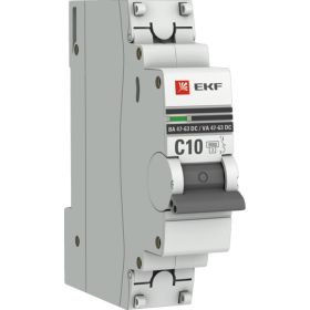 Автоматический выключатель EKF 1P 10А C 6кА ВА 47-63 DC PROxima mcb4763-DC-1-10C-pro (артикул 17497680) – фото 1