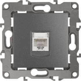 Информационная розетка ЭРА 12-3107-12 RJ45, IP20, 12, графит Б0019350 (артикул 15981589) – фото 1